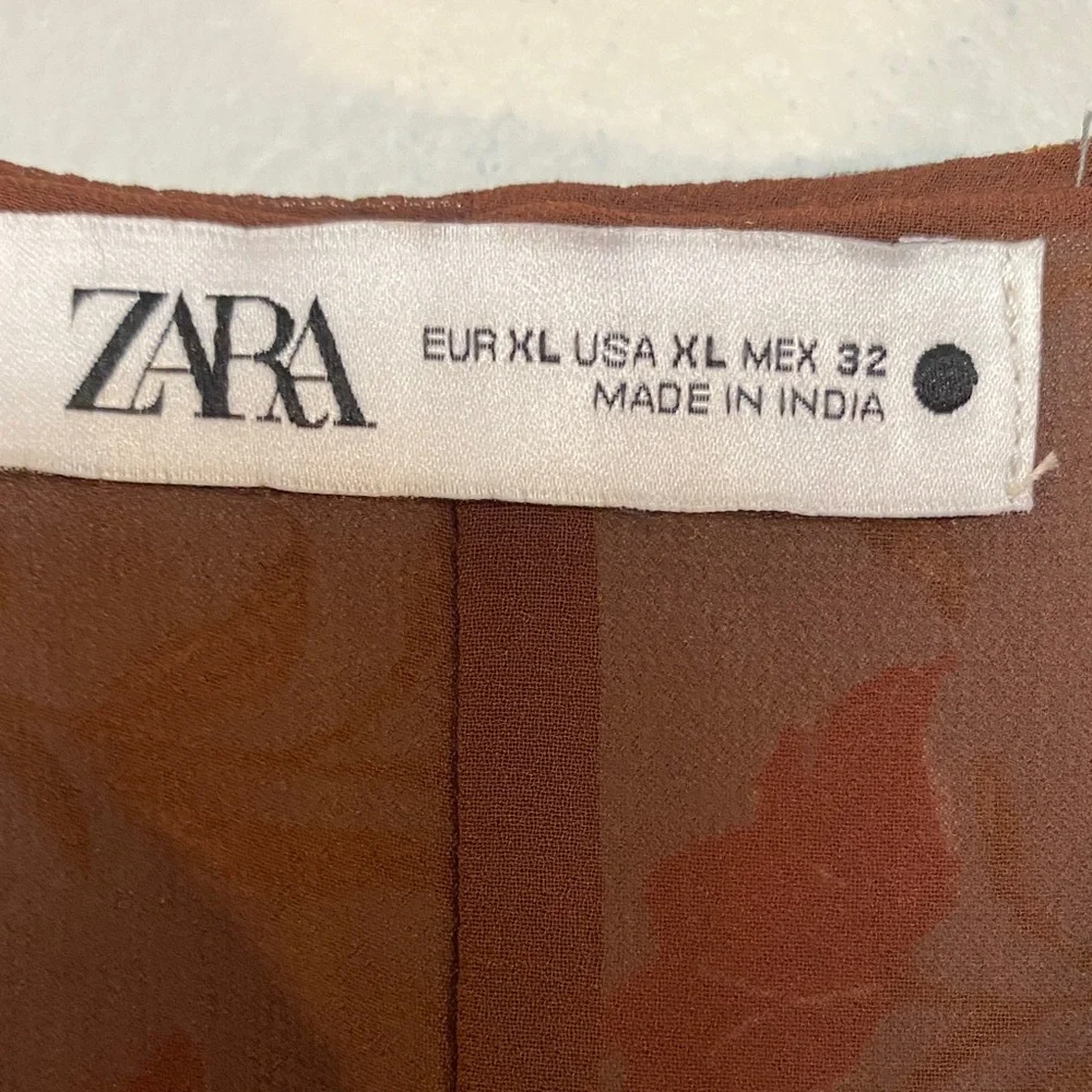 Zara Blue and Rust Patchwork Tiered Maxi Dress - Picture 2 of 4